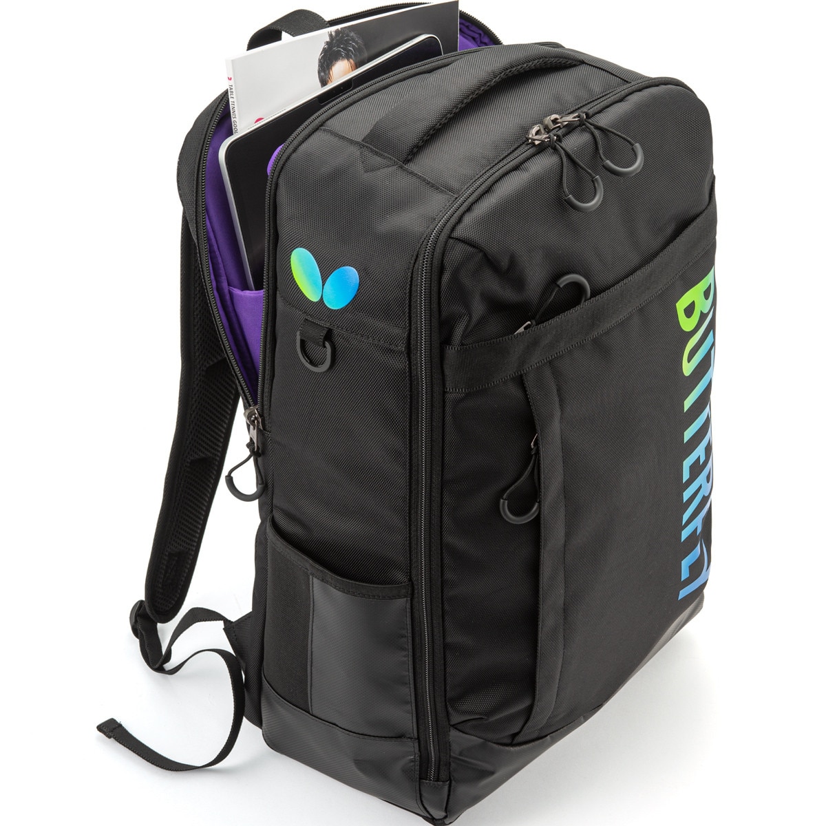 Butterfly Raffines Rucksack Bag: Diagonal View of the Bag